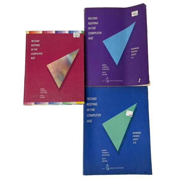 Record Keeping In the Computer Age - Sixth Edition Units 1-8 and 9-15 Lot of 3 - Picture 1 of 9